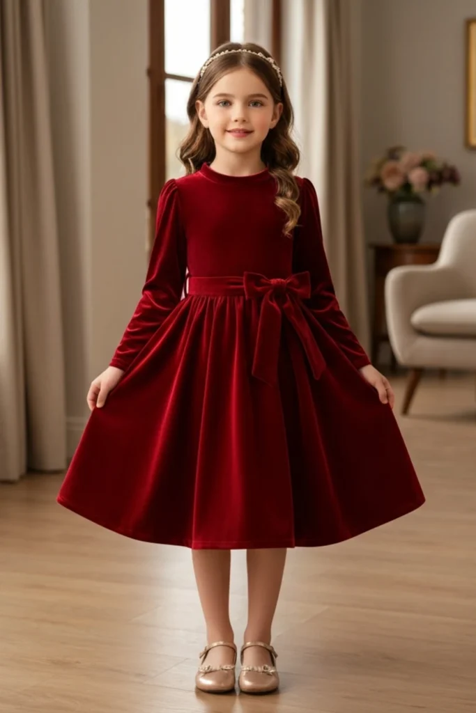 Velvet Dress For Kids