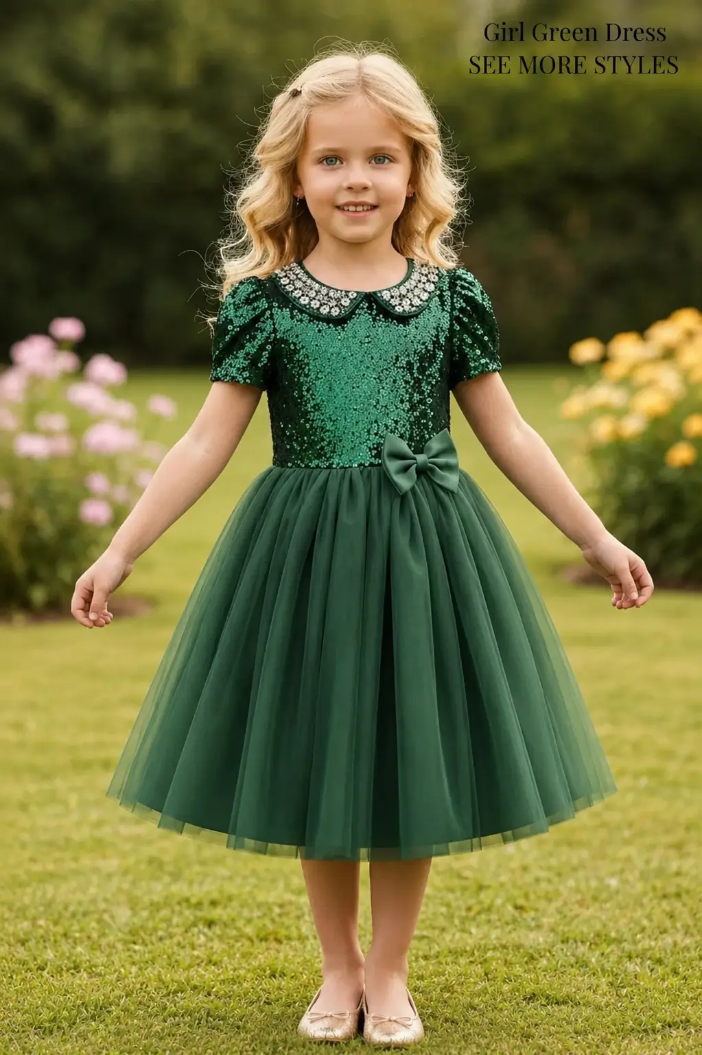 Girl Green Dress