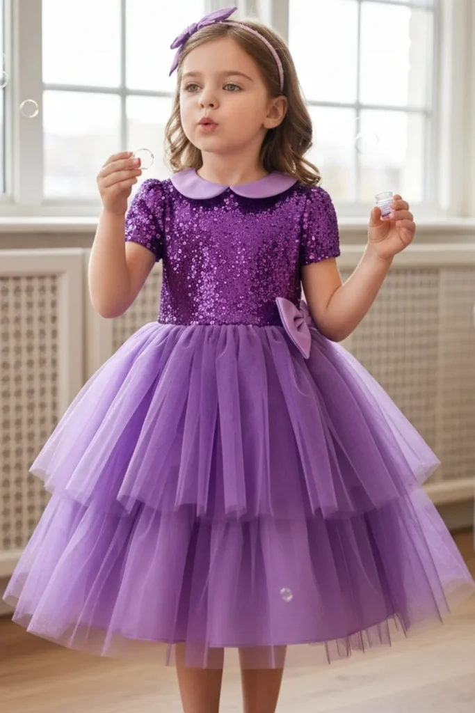 Purple Dress For Kids