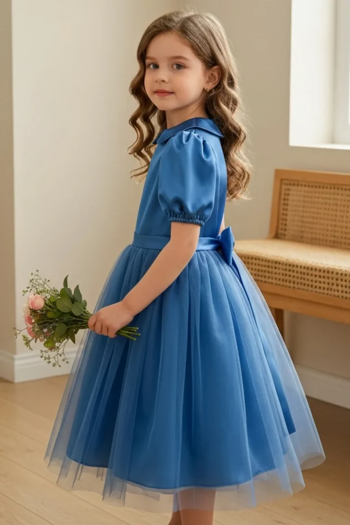 Navy Blue Dress For Kids