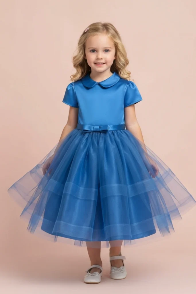 Navy Blue Dress For Kids