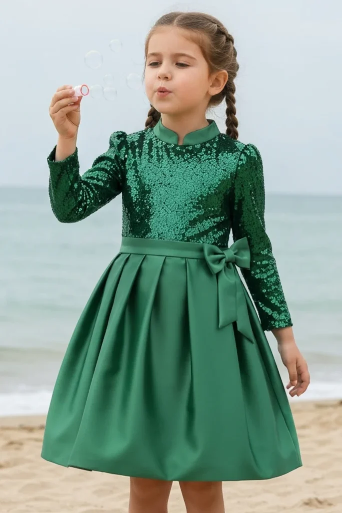 Girl Green Dress