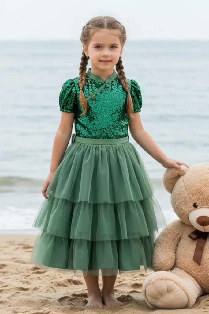 Green Dress Kids