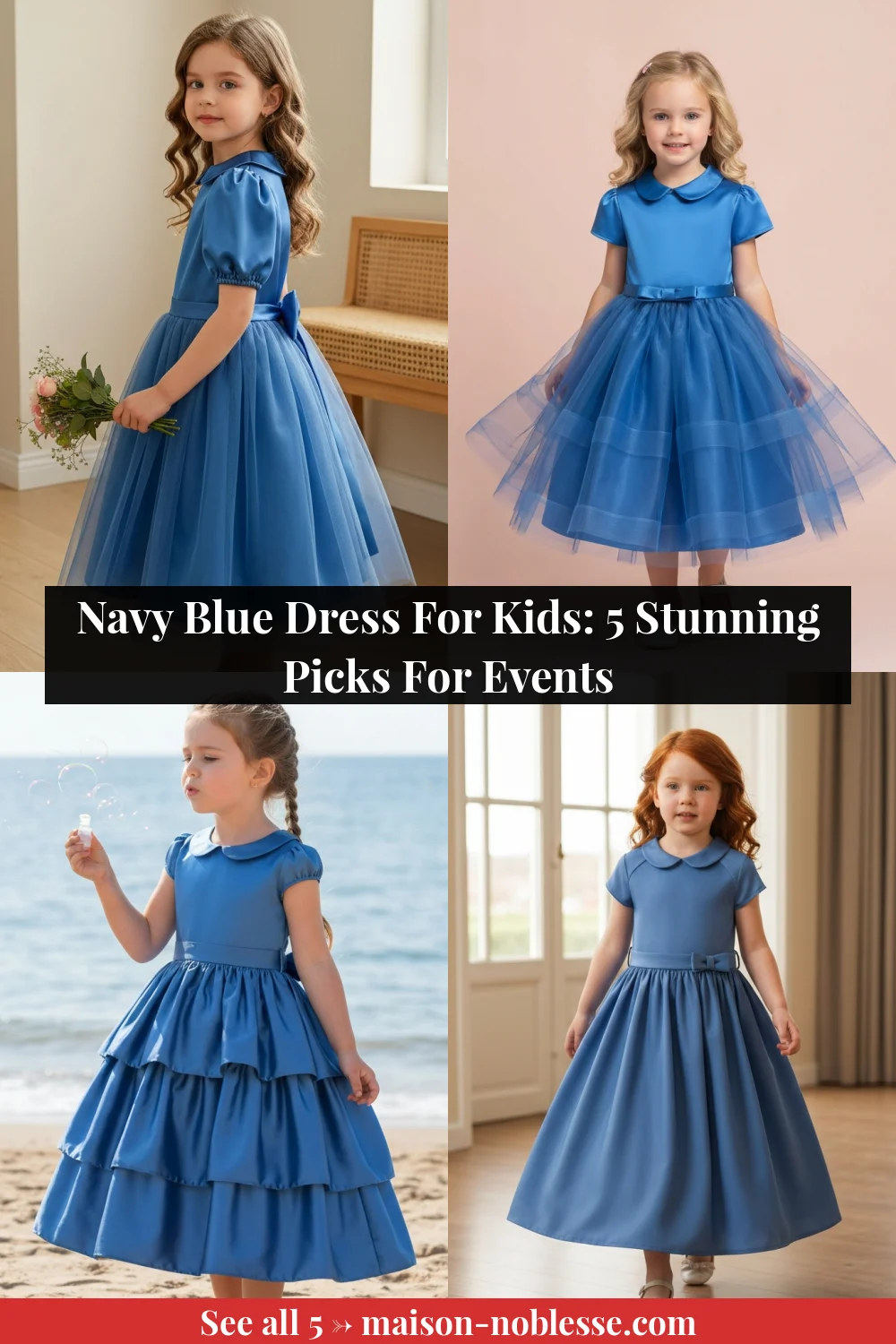 Navy Blue Dress For Kids