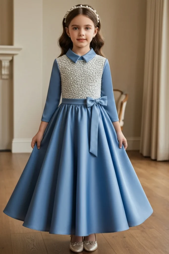 Navy Blue Dress For Kids