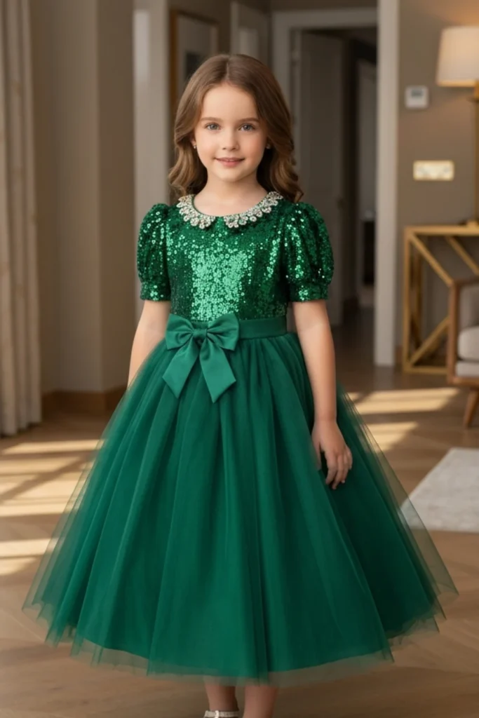 Girl Green Dress