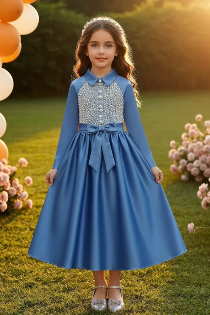 Navy Blue Dress For Kids