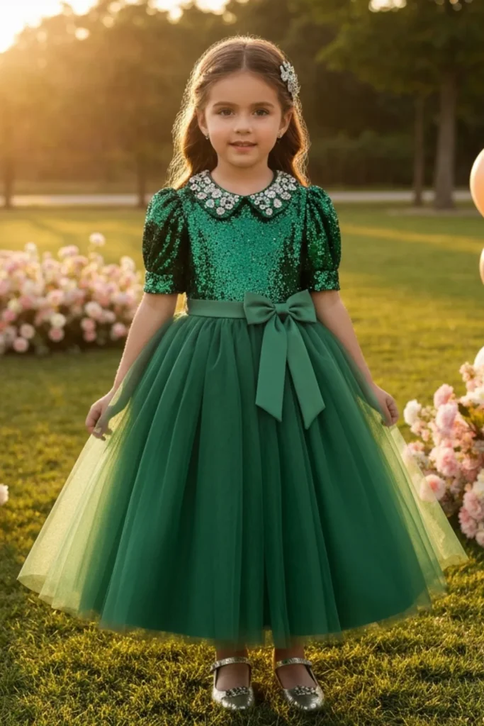 Girl Green Dress