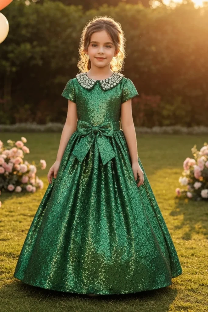 Girl Green Dress